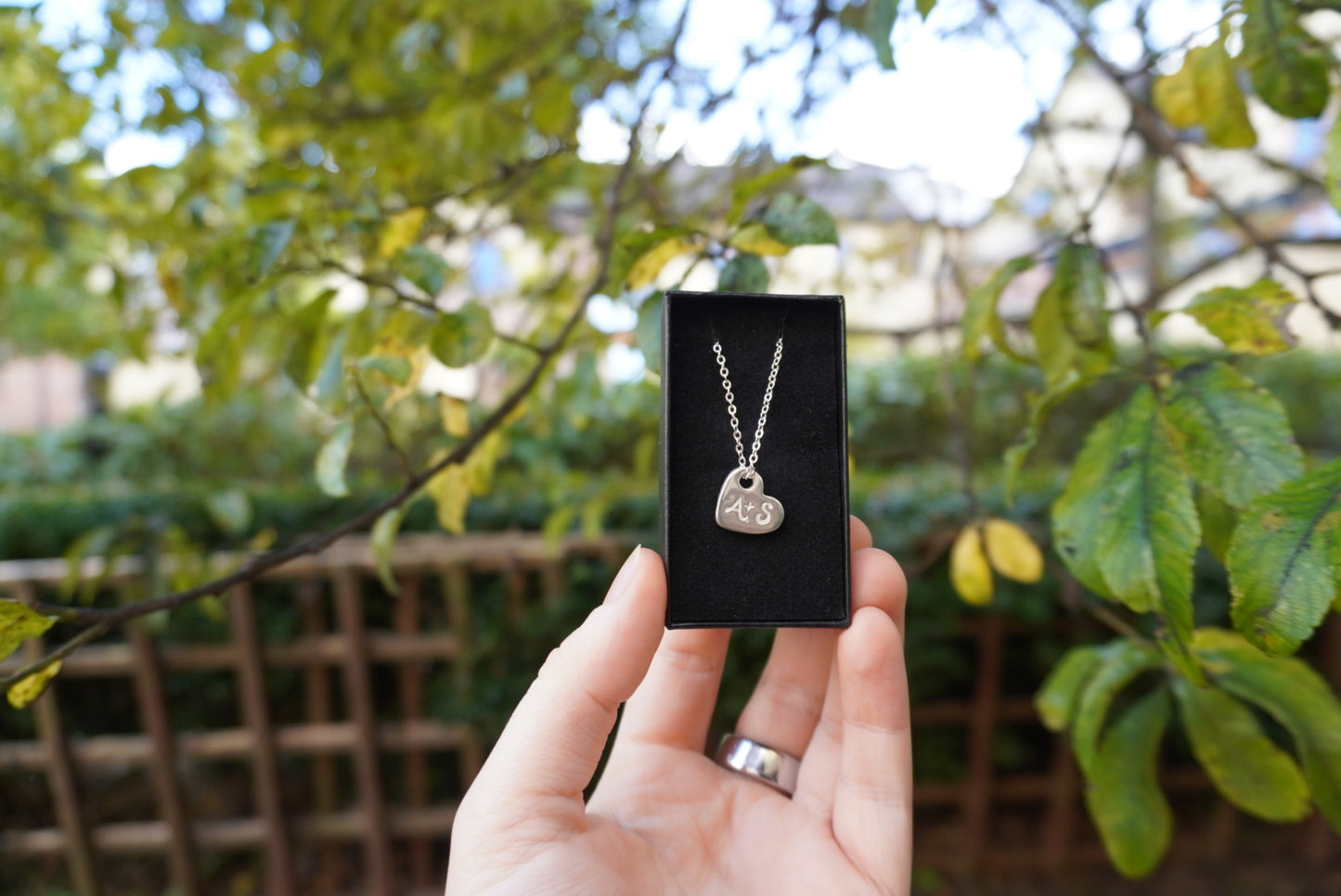 Engraved Initials, Silver Heart Pendant